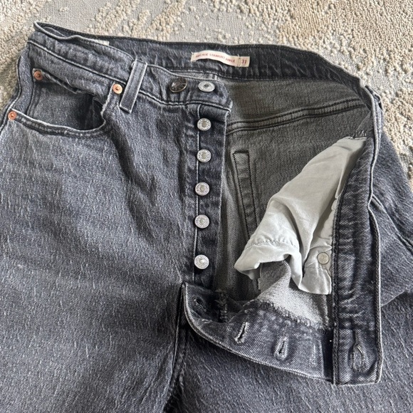 Levi’s jeans premium ribcage straight ankle high rise black button fly 31 - Picture 9 of 15